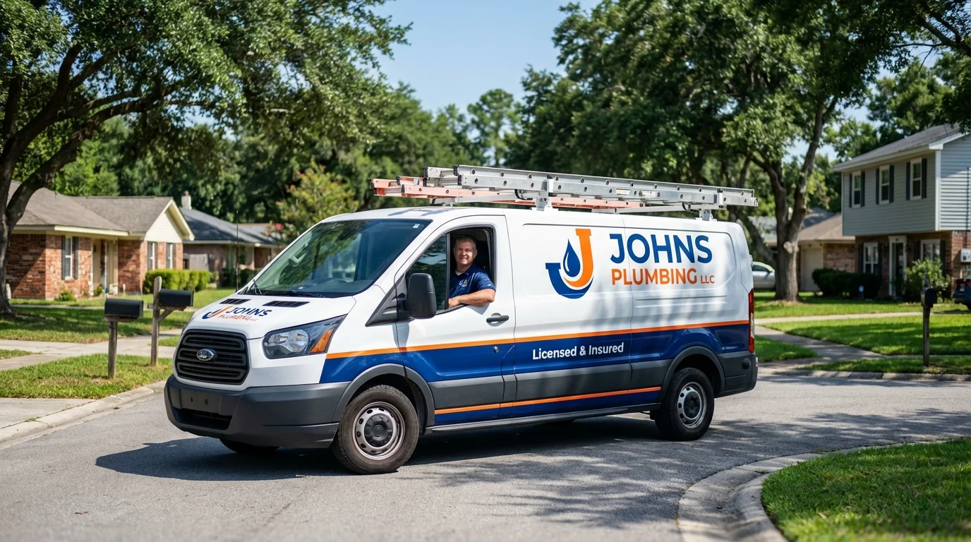 Johns Plumbing LLC service van in Fort Gibson, OK
