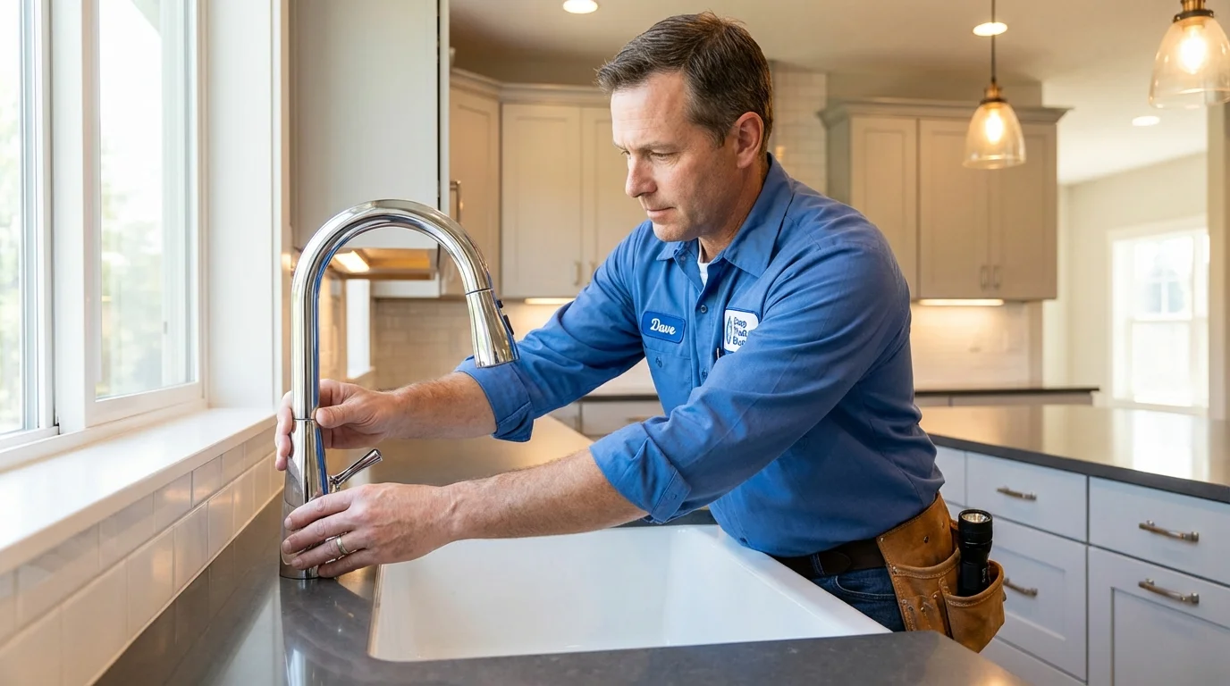 Kitchen faucet installation by Johns Plumbing LLC in Fort Gibson